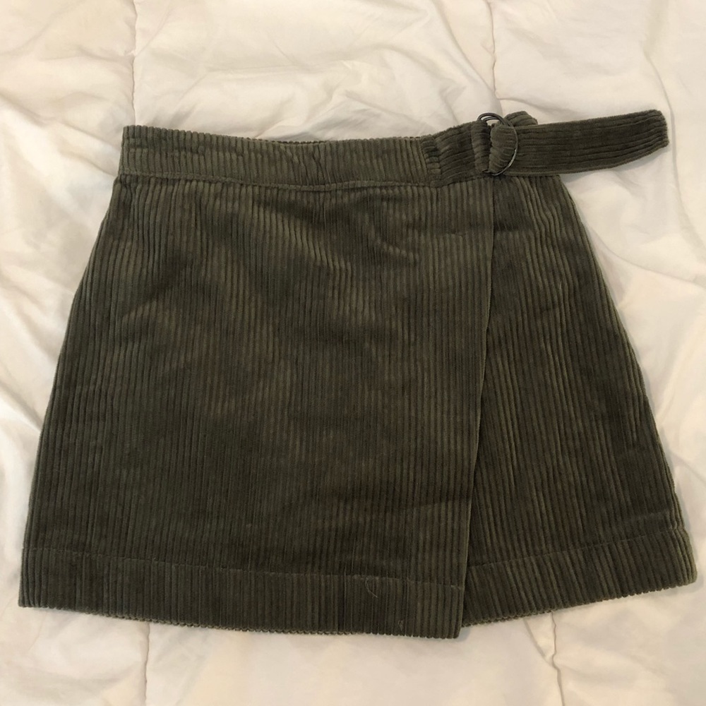 Olive corduroy mini skirt